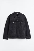 H & M - Relaxed Fit Denim Jacket - Black