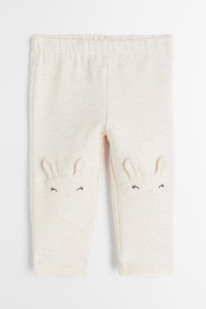 H & M - Cotton Leggings - Beige