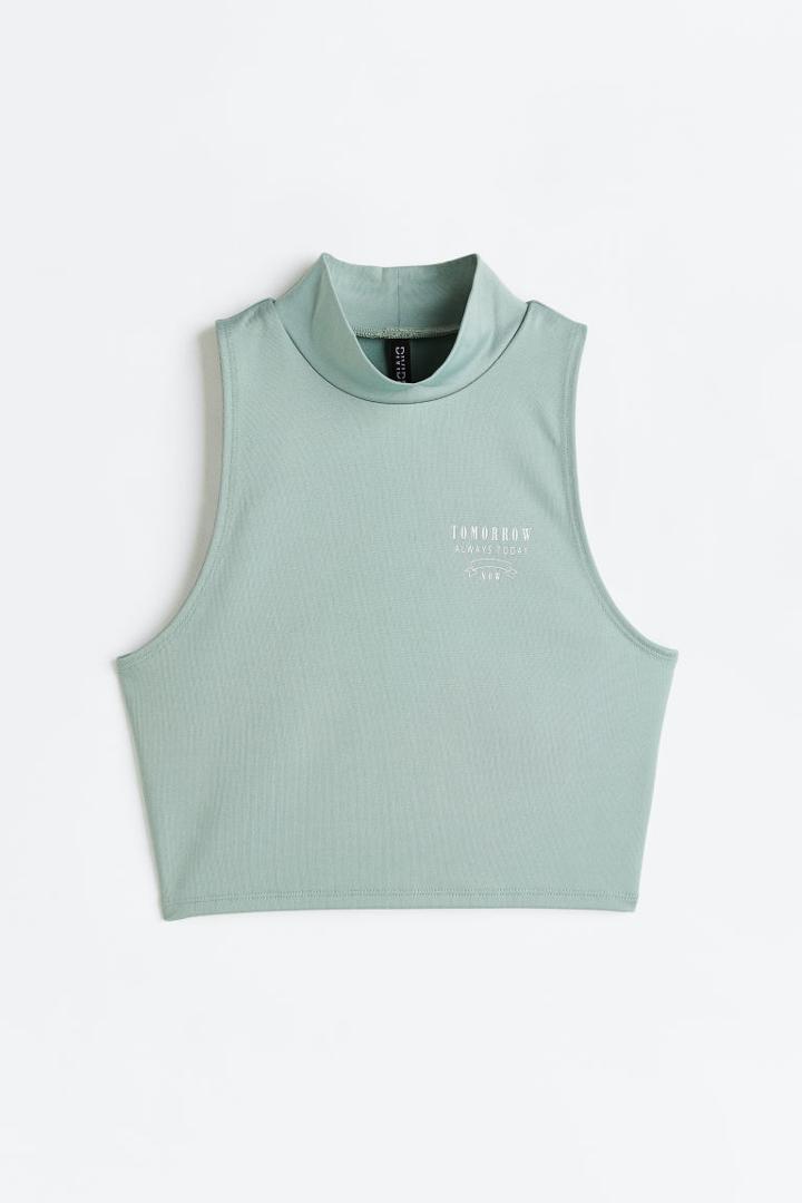 H & M - Printed Jersey Top - Green