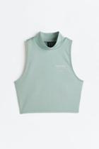 H & M - Printed Jersey Top - Green