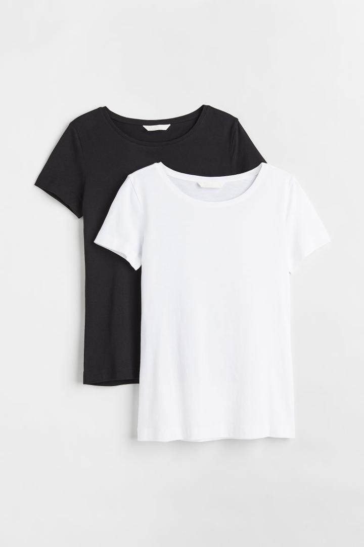 H & M - 2-pack Cotton T-shirts - Black
