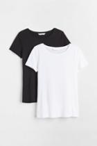 H & M - 2-pack Cotton T-shirts - Black