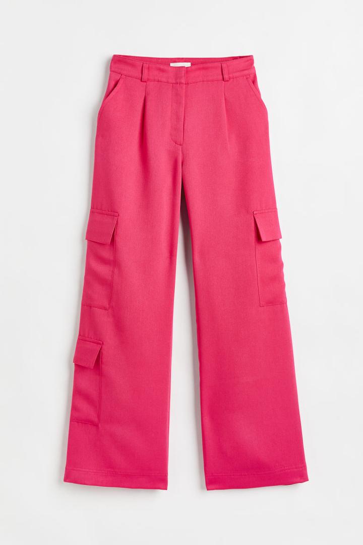 H & M - Twill Utility Pants - Pink
