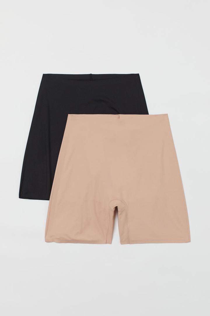 H & M - 2-pack Biker Shorts - Beige