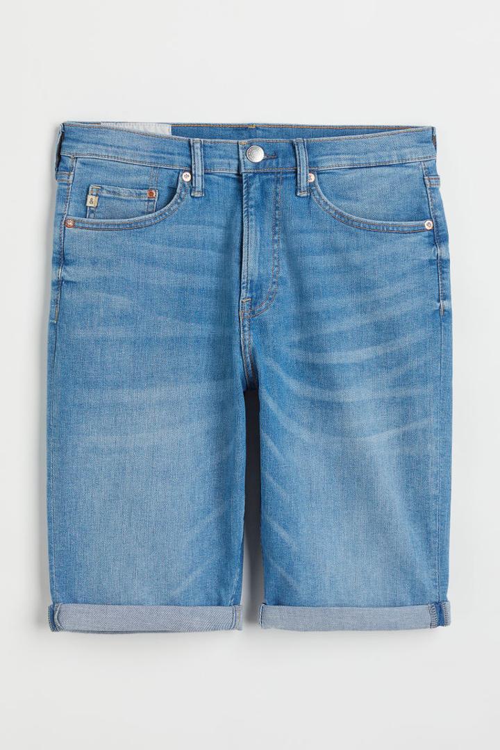 H & M - Freefit Slim Denim Shorts - Blue
