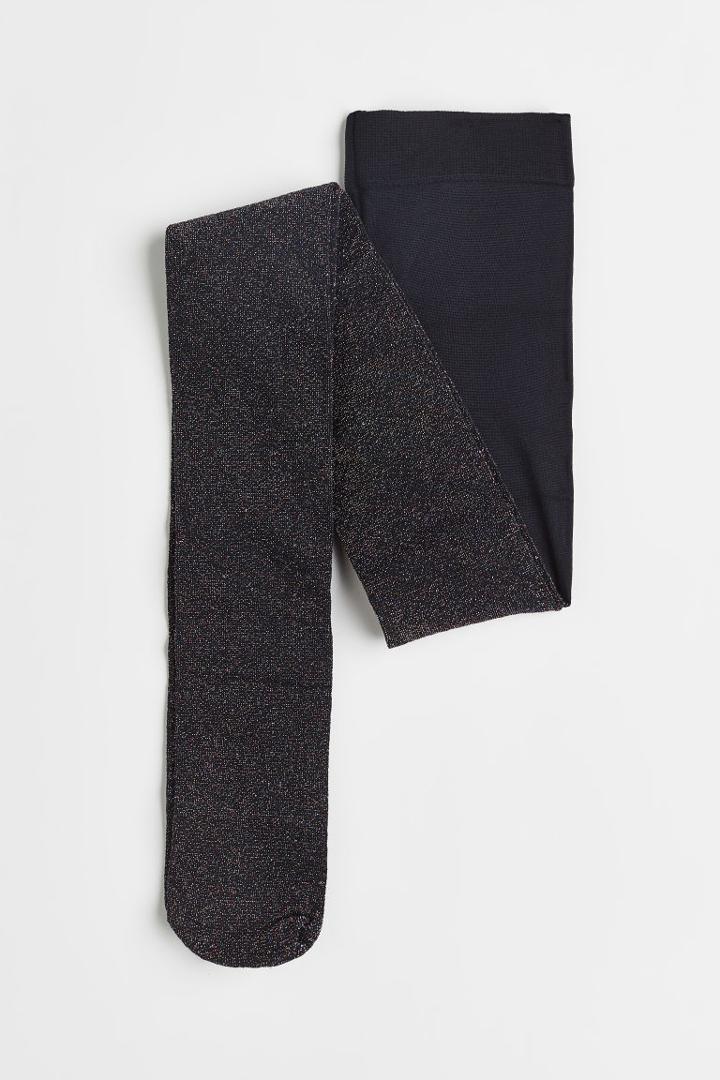 H & M - Glittery Tights - Black