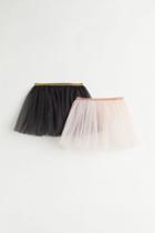 H & M - 2-pack Glittery Tulle Skirts - Pink