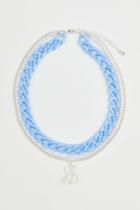 H & M - Triple-strand Pendant Necklace - Blue