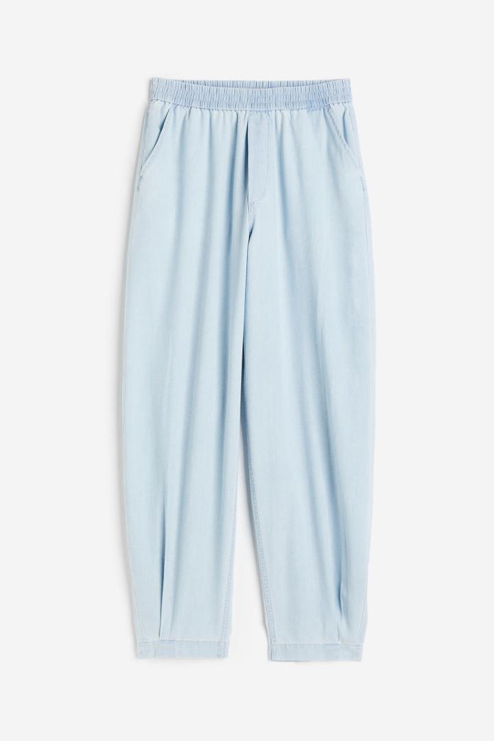 H & M - High Waist Woven Joggers - Blue