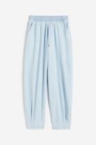 H & M - High Waist Woven Joggers - Blue