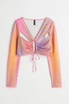H & M - Cut-out Crop Top - Pink