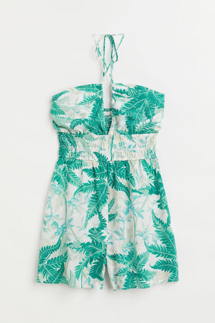 H & M - Halterneck Romper - White