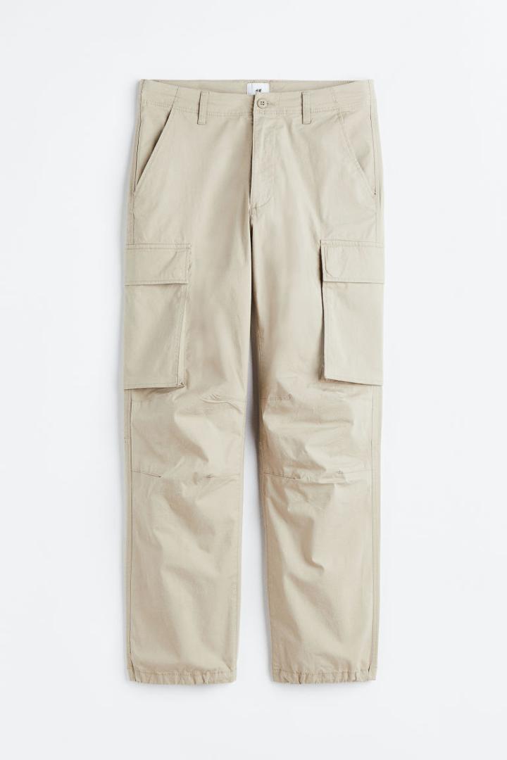 H & M - Relaxed Fit Cargo Pants - Beige
