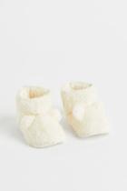 H & M - Faux Shearling-lined Slippers - White