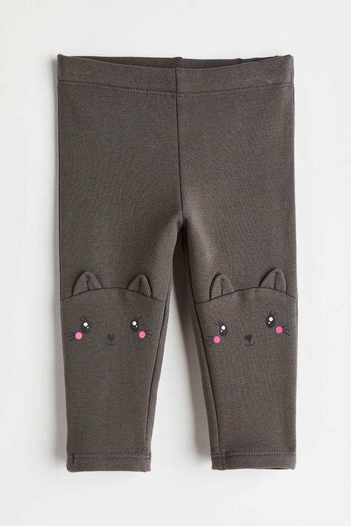 H & M - Cotton Leggings - Gray