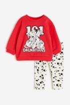 H & M - 2-piece Printed Cotton Set - Red