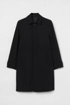 H & M - Wool-blend Car Coat - Black