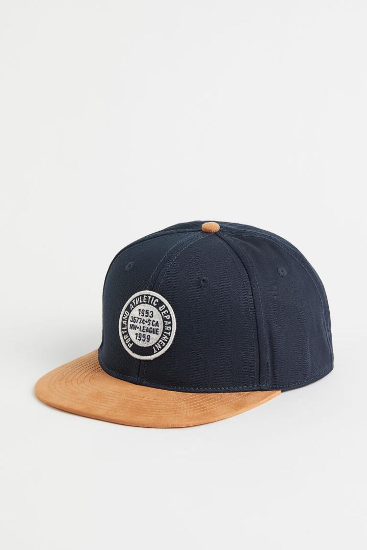 H & M - Cap With Appliqu - Blue