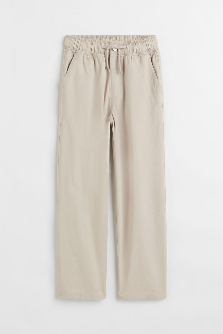 H & M - Twill Joggers - Brown