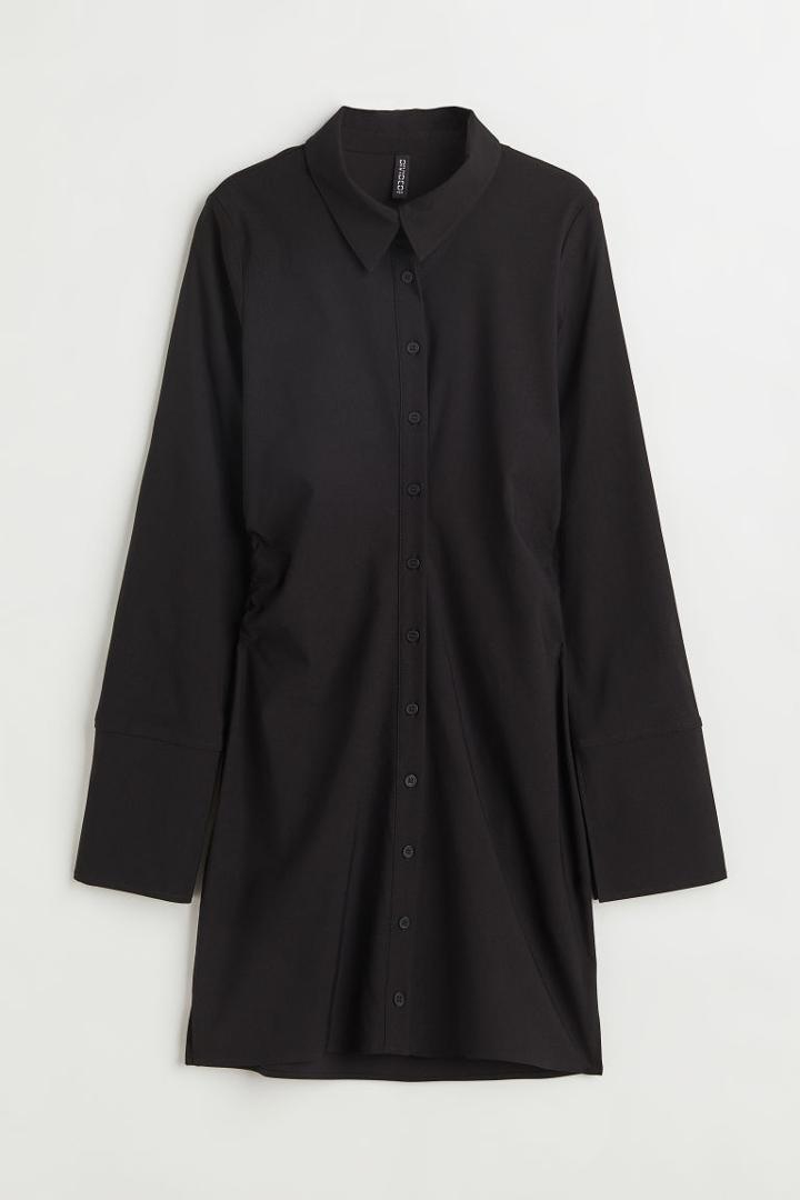 H & M - Twill Shirt Dress - Black