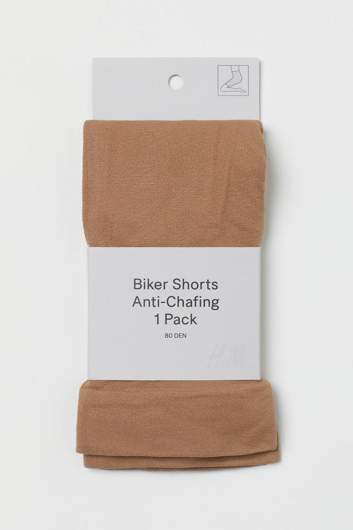 H & M - Anti-chafe Biker Shorts - Beige