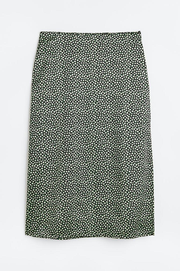 H & M - Patterned Skirt - Black