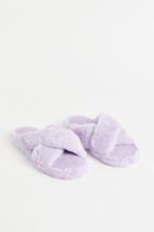 H & M - Fluffy Slippers - Purple