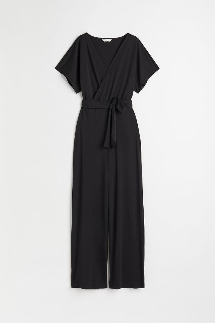 H & M - V-neck Jumpsuit - Black