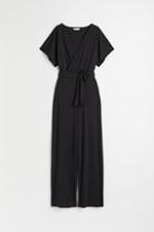 H & M - V-neck Jumpsuit - Black