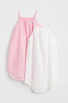 H & M - 2-pack Seersucker Dresses - Pink