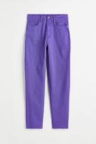 H & M - Mom Loose Fit Twill Pants - Purple