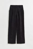 H & M - Wide-leg Corduroy Pants - Black