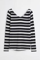 H & M - Mama Long-sleeved Ribbed Top - Black