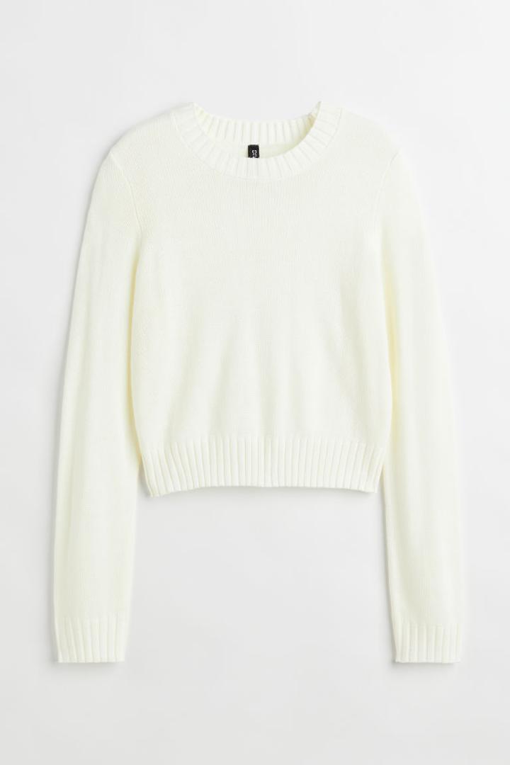 H & M - Fine-knit Sweater - White
