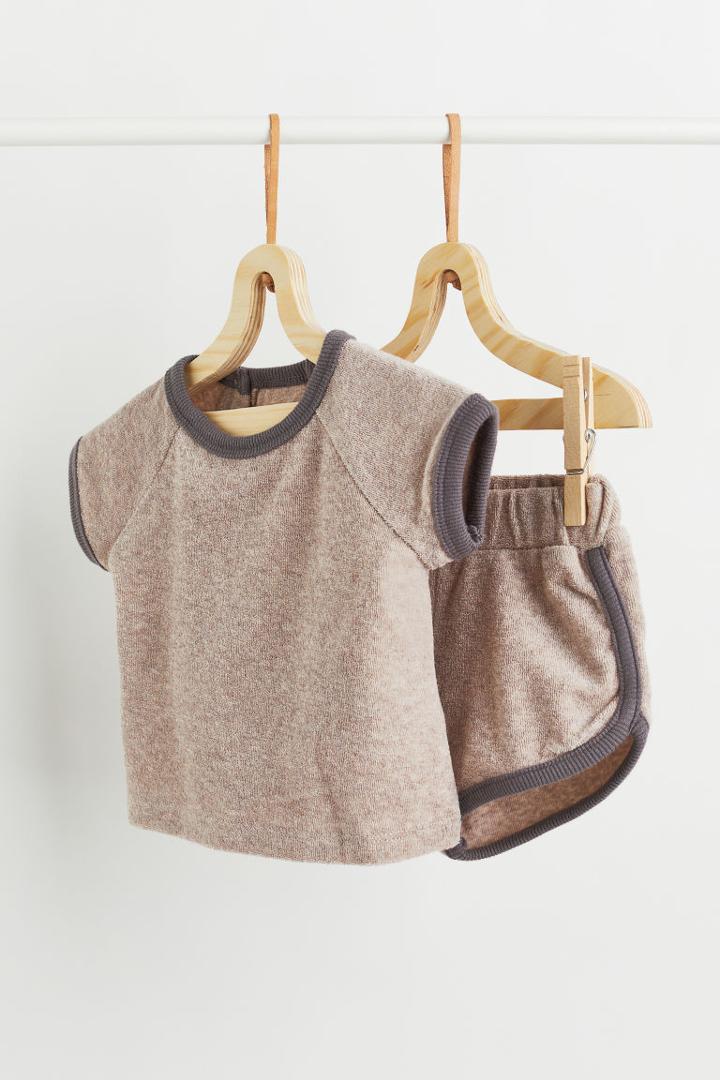 H & M - 2-piece Terry Set - Brown