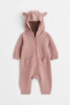H & M - Knit Cotton Jumpsuit - Pink