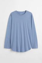 H & M - Long-sleeved Shirt Long Fit - Blue