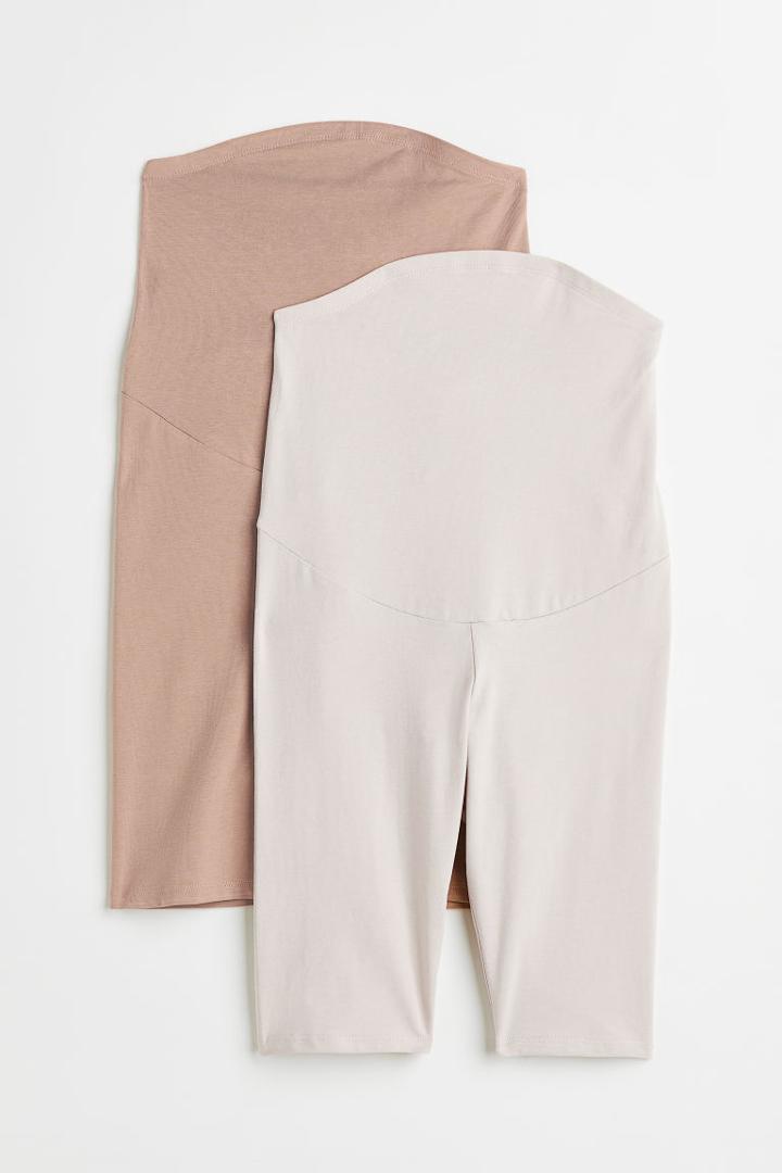 H & M - Mama 2-pack Bike Shorts - Beige
