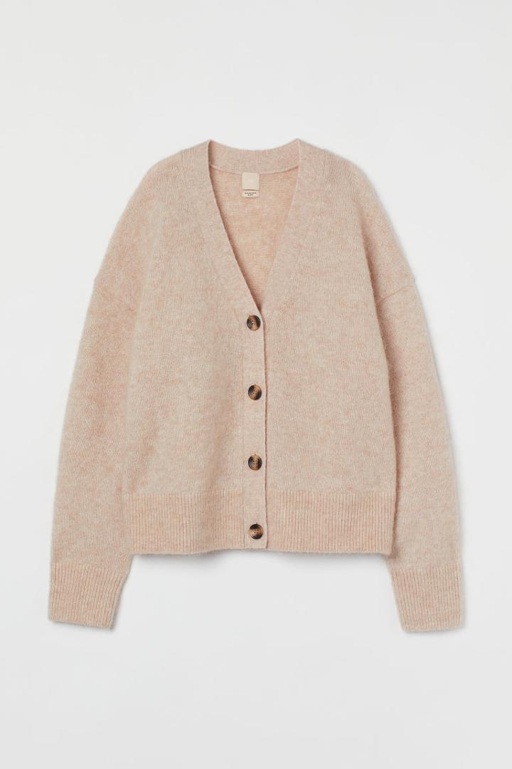 H & M - Mohair-blend Cardigan - Pink