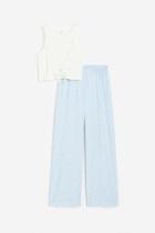 H & M - 2-piece Top And Pants Set - Blue