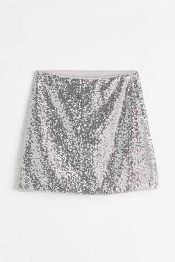 H & M - Sequined Skirt - Gray