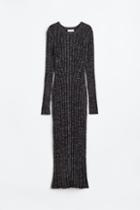 H & M - Glittery Rib-knit Dress - Black
