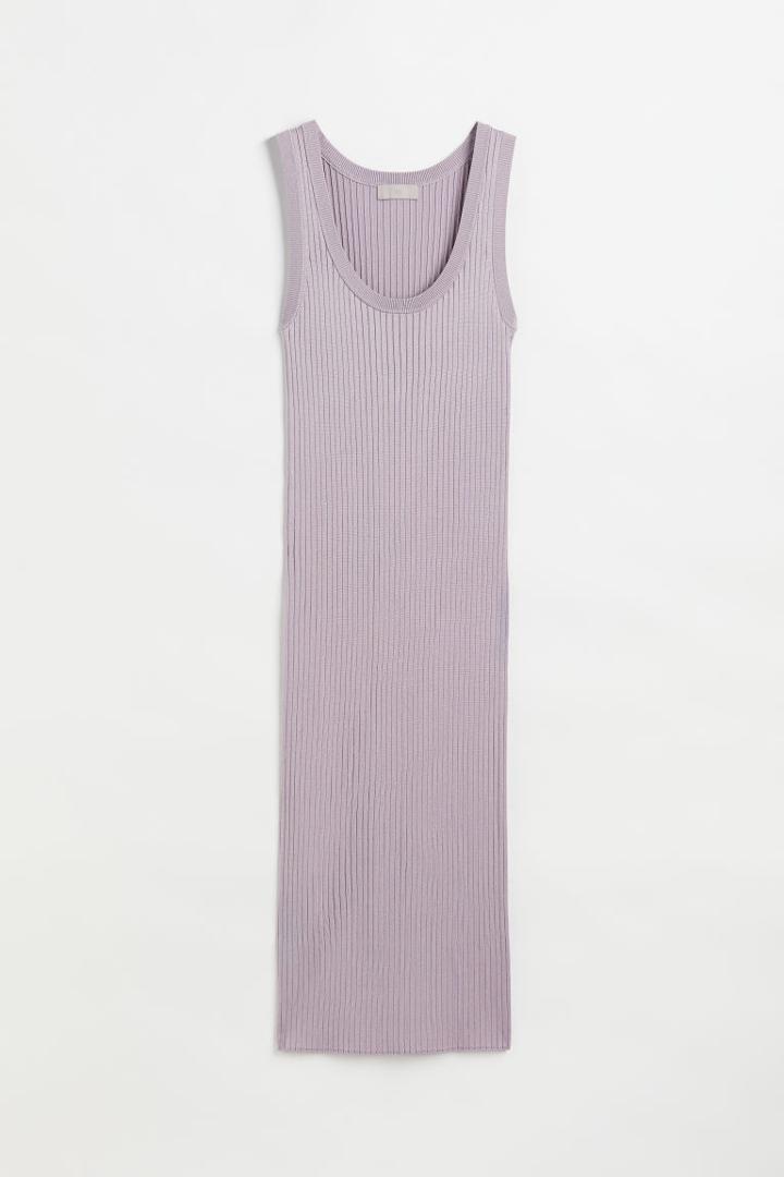H & M - Rib-knit Bodycon Dress - Purple