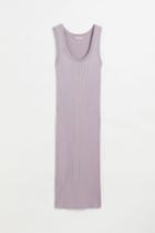 H & M - Rib-knit Bodycon Dress - Purple