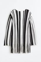 H & M - Oversized Top With Fringe Hem - White