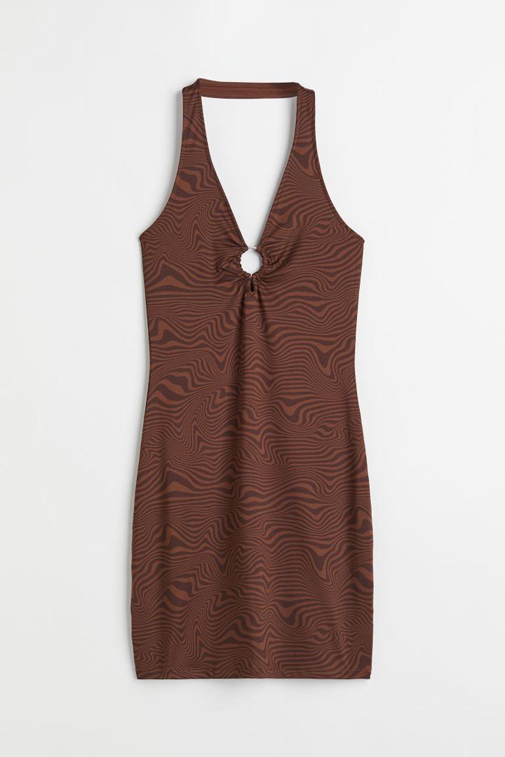 H & M - Halterneck Dress - Brown
