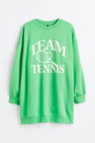 H & M - H & M+ Printed Sweatshirt Dress - Green