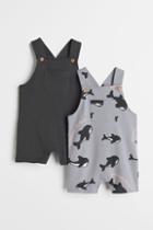 H & M - 2-pack Romper Suits - Gray