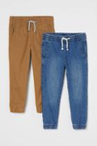 H & M - 2-pack Twill Joggers - Blue