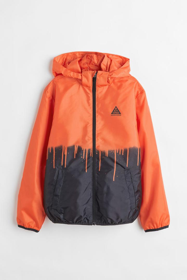 H & M - Hooded Windbreaker - Orange